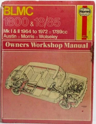 Haynes - Blmc 1800 & 18/85 Mk I&II / 1964A 1972 Propietario Taller Manual - 2po - Imagen 1 de 4
