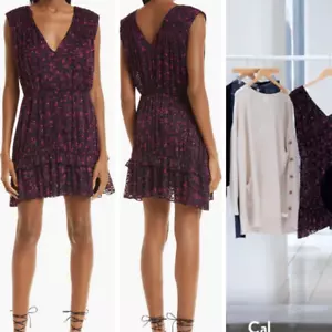 Ramy Brooke Romina Floral Lace Dress in plum/black - Picture 1 of 13