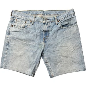 LEVI'S 511 Mens Denim Shorts W32 (Fits W34) Slim Fit Light Blue Jorts Cut Off - Picture 1 of 11