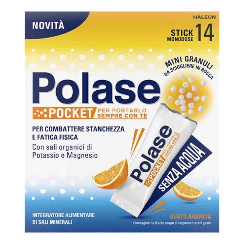 Integratore di Sali Minerali Polase Pocket 14 Stick al Gusto Arancia per Ridurre - Immagine 1 di 1