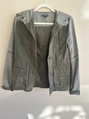 Chaqueta con capucha Express verde oliva para mujer talla XS Foto 1 de 4