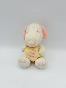 Prestige Toy snoopy Plush Thermal Waffle Knit Weave Pastel Pink Baby MY FIRST - Picture 1 of 7
