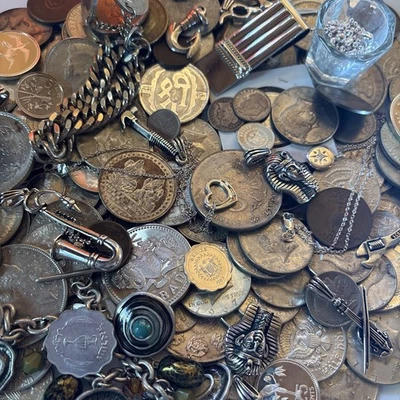 1 Oz Silver Treasure Chest Lot Silver .999 .800 90% 40% Coins Total Mixed Coin - Image 1 of 2