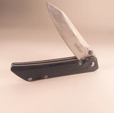 Cuchillo de Bolsillo Kershaw 2021 Promo1 Manual Abatible Abierto Falta Clip de Bolsillo Negro Foto 1 de 4