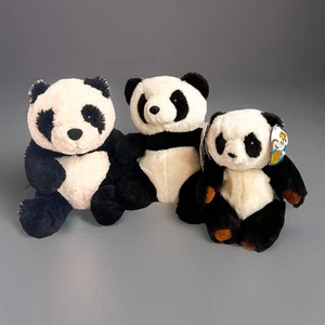 3 Panda Bears Plush Papa Mama and Baby lot of 3 ASI - K&M - Kohls Cares - Picture 1 of 10
