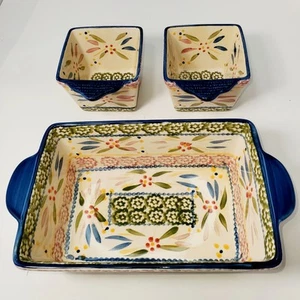 TEMP-TATIONS ,Ceramic Oven Ware 3 Piece Oven Dishes. - Picture 1 of 11