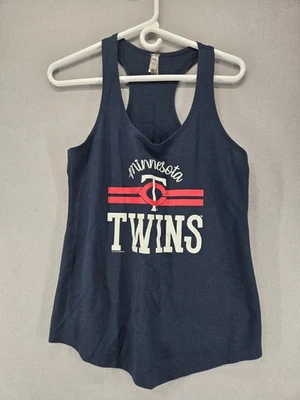 Camiseta sin mangas Next Level Apparel Minnesota Twins espalda deportiva, azul marino con logotipo frontal, grande Foto 1 de 4