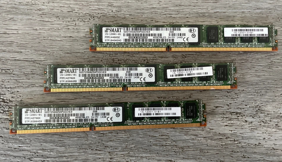 3 PC -SMART SG57256825APDDCHE0 DDR3 2GB - Image 1 of 3