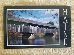 PARSONFIELD-PORTER HISTORISCHE BRÜCKE, MAINE.VTG UNBENUTZTE POSTKARTE*P18 - Bild 1 von 2