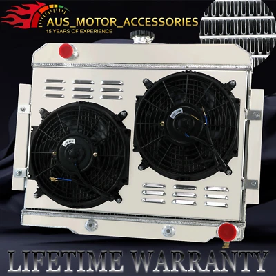 Relé de ventilador de cubierta de radiador de 3 filas para Jeep CJ5 1972-1986 CJ6 CJ7 GM Chevy V8 Foto 1 de 4