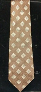 Klassische klassische Sears ausgefallene braun-weiße Vintage-Krawatte Rautenmuster A5-12 #11 - Bild 1 von 7