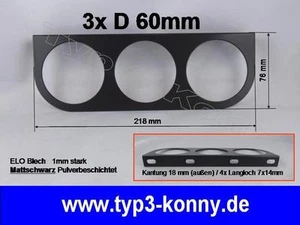 3-fach Halter / Konsole f. 60mm Instrumente Gauges Mattschwarz pulverbeschichtet - Bild 1 von 1