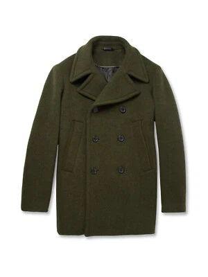 Jil Sander Peacoat in Dark Green Virgin Wool - size 52 - BNWT, RRP £1500 - Image 1 of 4