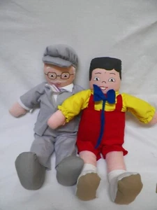 Muñecas hechas a mano niño y abuelo, posiblemente cara pintada de 13" de Pinocho y Geppetto - Imagen 1 de 15
