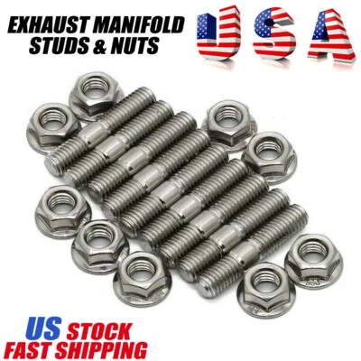 9 Exhaust Manifold Studs Kit For Honda Acura B/D Series Civic Integra V3 B18 B20 - Image 1 of 4