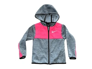 Nike Dri-Fit Full Zip Youth Jacket Hot Pink & Heather Gray Size 4/XS - Picture 1 of 3