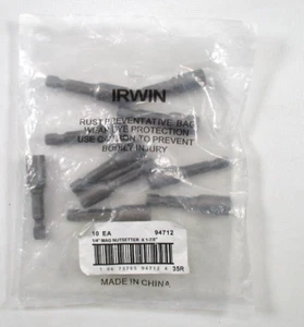 Lot Of 10 IRWIN 94712 Magnetic  1/4"  Nutsetter 1-7/8”  Brand New - Picture 1 of 2