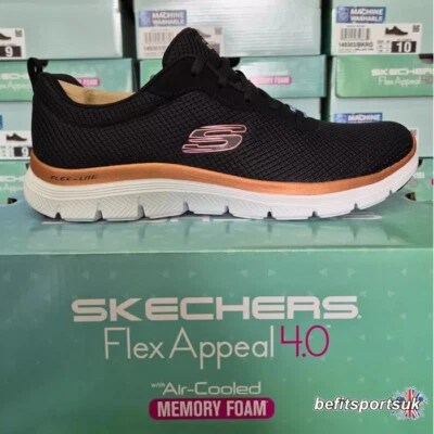 SKECHERS WOMENS SHOES BLACK SKETCHERS LADIES MEMORY FOAM WALKING TRAINERS SIZES - Image 1 of 4