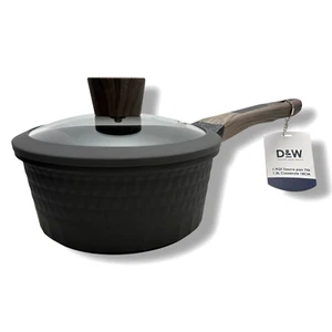 Cacerola D&W Antiadherente con Tapa 7 pulgadas Pequeña StockPot 1,9 Qt Gris - Imagen 1 de 9