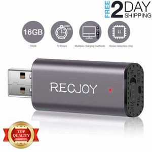 MEJORES Grabadoras De Voz USB Espias Discreta 16 GB 72 Horas Grabadora Espia - Picture 1 of 8