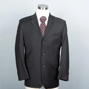 Alfani Sport Coat Suit Jacket Men's 40R 100% Wool Pinstripe 3 Button Ventless - Picture 1 of 11