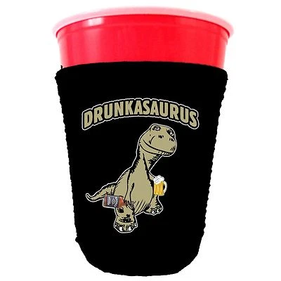 Drunkasaurus Neopreno Plegable Fiesta Taza Coolie, T Rex, Dinosaurio Foto 1 de 3