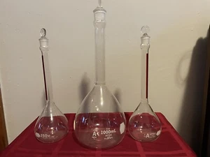 Kimbal Kimax 28014-1L und 4 - 20013-250ml Messkolben. 5 Stück. Neu. - Bild 1 von 2