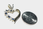 Sapphire Heart Pendant Dia Accent YGP 925 Sterling Silver Vintage Ross Simons