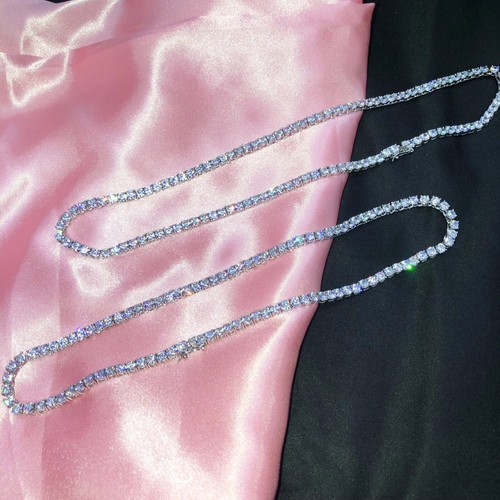 UNDERCOVER Collana Tennis Riviera 5A Zona 3mm + 4mm 16 & 18"" Argento Sterling 925 & Rodio