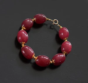 Bracelet en gros rubis polis - 21cm - 225 Carats - Imagen 1 de 5