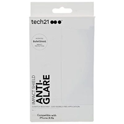Screen Protector for iPhone XS & iPhone X Anti-Glare Anti-Scratch Film by Tech21 - Image 1 of 2