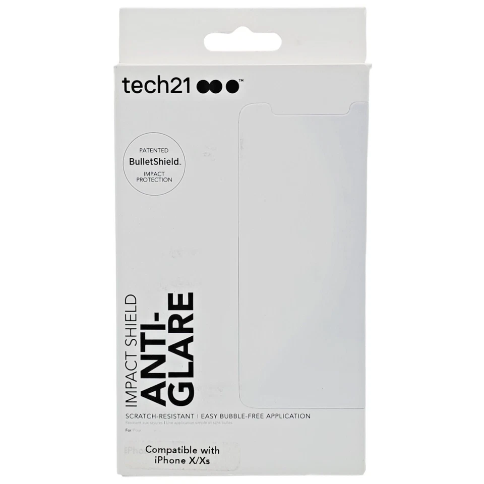 Screen Protector for iPhone XS & iPhone X Anti-Glare Anti-Scratch Film by Tech21 - Image 1 of 2
