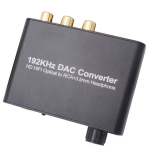 192KHz Digital Optical Coaxial Toslink to Analog Headphone HIFI DAC Converter - Picture 1 of 5