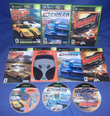 Xbox; SEGA GT 2002/JSRF, Forza Motorsport, Burnout Revenge w/Manuals, VG,Free SH - Image 1 of 4