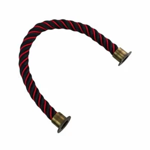 Cuerda de barrera de línea suave negra de 40 mm desparasitada en rojo x 2 m c/w extremos de copa antiguos - Imagen 1 de 4