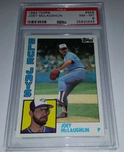 1984 Topps #556 Joey McLaughlin Card Graded PSA 8 Nm Mint Pop 14 Only 23 Higher - Picture 1 of 2