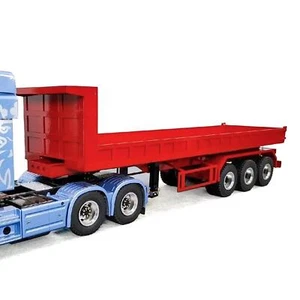 1/14 Low Sided 3Axles Hydraulic RC Dump Trailer for DIY LESU RC Tractor Truck - Picture 1 of 4