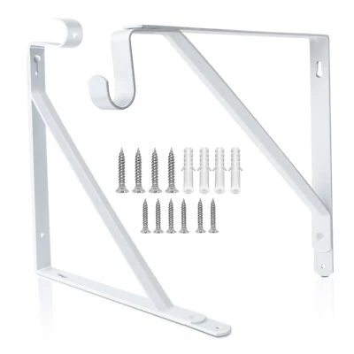SUIMLMTA Closet Rod Bracket Heavy Duty Shelf Bracket with Rod Holder 10.9X 10.2 inch W...
