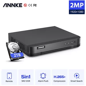 ANNKE 1080P 16CH DVR 5in1 CCTV 2MP Digital Security Video Recorder 2TB H.265+ - Picture 1 of 14