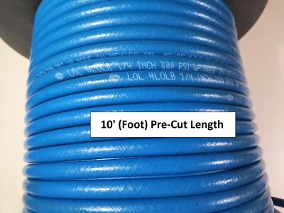 10' Gates 70658 Blue Hydraulic Hose 1/4" ID 1/2" OD Max 300 psi Burst 1200 psi - Image 1 of 4