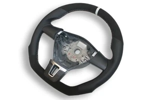 LENKRAD VW T5 DAUMENAUFLAGEN, GRIFFMULDEN, ABGEFLACHT LEDERLENKRAD NEU BEZIEHEN  - Bild 1 von 8