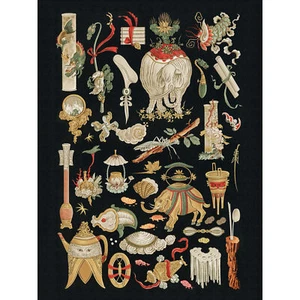 Racinet 1888 Book L'Ornement Polychrome Plate China Chinese Art Canvas 18X24 In - Bild 1 von 5