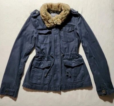 Chaqueta Levi’s Denim Cuello Botón Cremallera 4 Bolsillos Azul Oscuro Mujer Talla Pequeña Foto 1 de 4