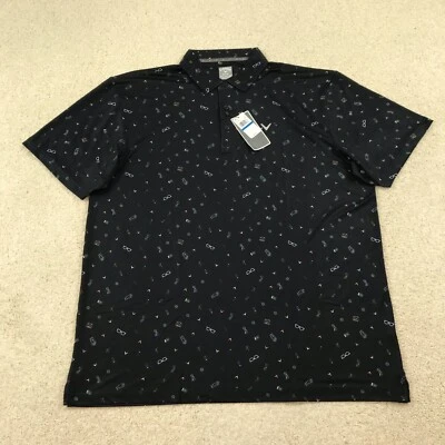 Camisa polo de golf Callaway para hombre XL alta bolsa de golf impresa esencial negra Foto 1 de 4
