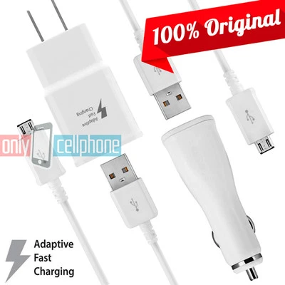 Paquete de cargador rápido adaptable original Samsung Home Wall Car para Galaxy Note 5 4 Foto 1 de 4