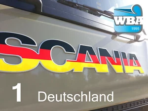 W.B.A. Pegatina adecuada para emblema Scania de la serie S+R a partir del año 2017 Alemania  - Imagen 1 de 8
