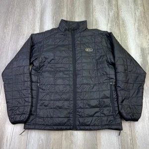Drake gesteppte gefütterte Jacke Herren Medium schwarz durchgehender Reißverschluss bestickt Outdoor Männer - Bild 1 von 12