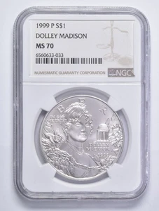 MS70 1999 P Dolley Madison Commemorative Proof Silver Dollar NGC *3064 - Picture 1 of 5
