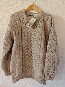 Aran Crafts Pullover unisex Gr. M neu mit Etikett 100% Merinowolle, beige - Bild 1 von 6