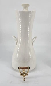 Caraffa ceramica panna collezione Samovar dorica a costine Ernest Sohn metà secolo 50 - Foto 1 di 11